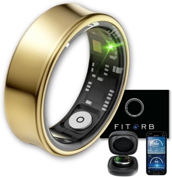 Fitorb R09+ Smart Ring Pro (22.4 mm / Size 13) – Fitness & Health Ring, Sleep Analysis, 24/7 Activity and Temperature Monitoring, Waterproof, Gold (Neptune)