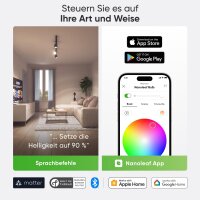 Nanoleaf NF080B02-3GU10 3er GU10 RGBW Smart-LEDs – Matter (Thread) & Bluetooth, 16 Mio Farben, Bildschirm-Sync, Alexa/Google/HomeKit, Gaming