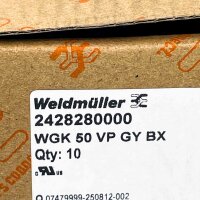 Weidmüller OMNIMATE Power WGK 50 VP GY BX 10-pack Art. No. 2428280000 - Through connection, WGK series, rated cross-section
