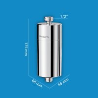Philips Water AWP1775CH Inline-Duschfilter mit Kartusche, ca. 50.000 L, bis 99% Chlorreduktion, für Standardschläuche, Chrom