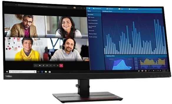 Lenovo ThinkVision P34w-20 Curved Monitor 34 UWQHD 3440x1440 21:9 300cd/m² DP HDMI, used with scratches, without original packaging, cables & stand