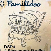 Familidoo DSP4 4-Sitzer-Kinderwagen – vier wendbare Sitze, kompaktes Design, rot
