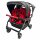 Familidoo DSP4 4-Sitzer-Kinderwagen – vier wendbare Sitze, kompaktes Design, rot