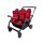 Familidoo DSP4 4-Sitzer-Kinderwagen – vier wendbare Sitze, kompaktes Design, rot