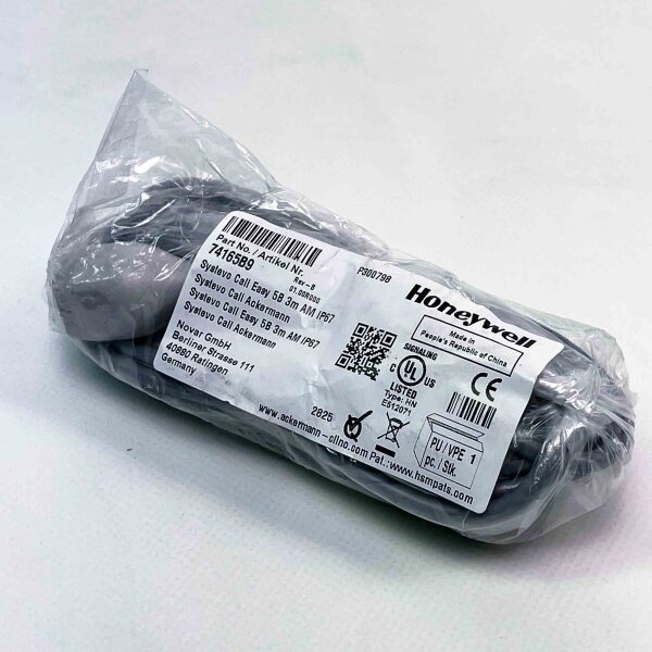 Honeywell Systevo 74165B9 Patientenhandgerät mit 5 Funktionstasten, magnetischem Steckanschluss, 3 m Kabellänge, IP67