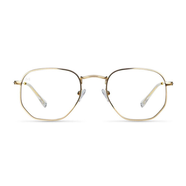 Meller Eyasi Brille ohne Stärke, goldener Metallrahmen, Größe 51/21/145