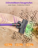 Mauoke V15S Akku-Staubsauger kabellos, 45.000Pa/550W, 70min Laufzeit, LED-Display, ultraleise, V-Anti-Tangle-Bürste, 6-in-1 für Teppich/Hartboden