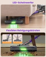 Mauoke V15S Akku-Staubsauger kabellos, 45.000Pa/550W, 70min Laufzeit, LED-Display, ultraleise, V-Anti-Tangle-Bürste, 6-in-1 für Teppich/Hartboden