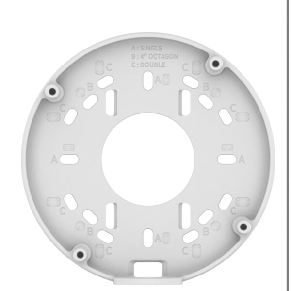 Hanwha SBO-140WW Aluminum Flush Mount Box for Selected Surveillance Cameras – Robust Construction, Integrated Cable Management