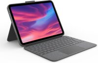 Logitech Combo Touch Case with detachable German QWERTZ keyboard, backlighting, large precision trackpad, Smart Connector, Gray — iPad 10th Gen/A16