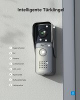 TMEZON 4-Wire Video Door Intercom with Camera, 7" Wired Monitor, Night Vision, Two-Way Audio, Monitor Unlock, 16 Ringtones