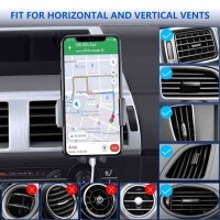 Miracase Smartphone Car Holder, Air Vent Clip, 360° Rotatable, Adjustable, Universal Fit, Non-Slip Clamp
