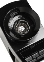 Melitta Calibra 1027-01 electric coffee grinder with conical steel burr grinder, 375 g capacity, integrated scale, 39 grind settings, black/stainless steel