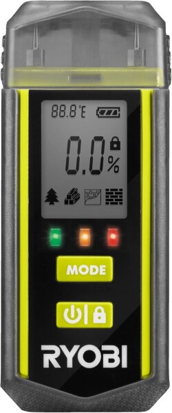 RYOBI RBPINMM1 Moisture Meter - Measuring depth 30 mm, accuracy ±2°, for testing surfaces & materials