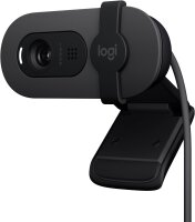 Logitech Brio 100 Webcam, Full HD, Auto Light Compensation, Microphone, Privacy Cover, USB-A, Compatible with Teams, Zoom, Google Meet, Graphite