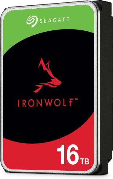 Seagate IronWolf ST16000VN001, 16TB 3,5" NAS HDD, SATA 6Gb/s, 7200rpm, CMR, 256MB Cache, silber, 3 Jahre Rescue Service