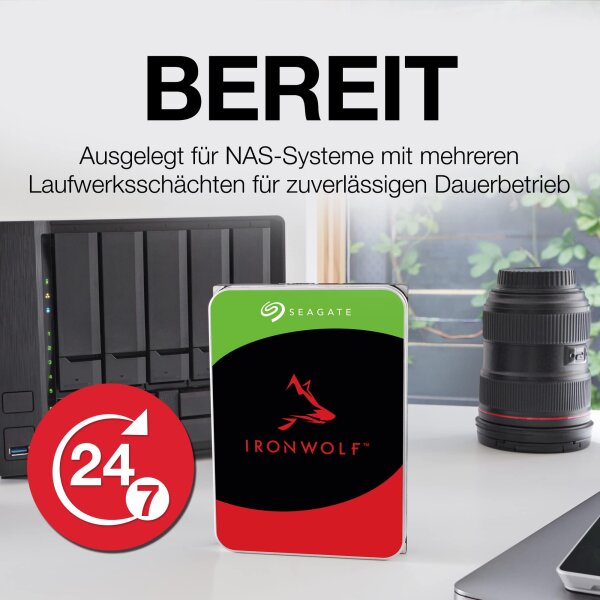 Seagate IronWolf ST16000VN001, 16TB 3,5" NAS HDD, SATA 6Gb/s, 7200rpm, CMR, 256MB Cache, silber, 3 Jahre Rescue Service