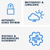 ABUS EVEROX One Smartes Vorhängeschloss, 50 mm, schlüsselloses Öffnen, wetterfest, automatische Verriegelung, ideal für Schuppen, Gartentor, Spind