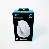 Logitech Lift Vertikale Maus, kabellos, Bluetooth/USB-Empfänger, ergonomisch, leise Klicks, 4 Tasten, kompatibel mit Windows/macOS/iPadOS, weiß