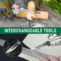 BiBURY BI2049 Multitool, faltbare Edelstahl-Zange, mit Schere & Schraubendreher, ideal für Camping, Outdoor, Geschenk für Männer