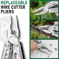 BiBURY BI2049 Multitool, faltbare Edelstahl-Zange, mit Schere & Schraubendreher, ideal für Camping, Outdoor, Geschenk für Männer