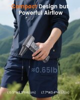 Luckea W18 Elektrischer Air Duster, 200000 RPM, 4-Stufen, Akku, Mini-Gebläse für PC, Tastatur, Auto, Haus, Silber