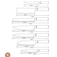 Shinrai Knives Micarta Jewels, 7-teiliges Damastmesser-Set, ergonomische Griffe, rostfrei, Profi-Küchenmesser