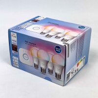 Philips Hue Essential Starter-Set, 929004235412, 4x E27 White & Color Ambiance, dimmbar, 2200-6500K, Bridge, Alexa/Google/Apple kompatibel