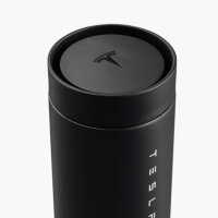 Tesla On the Road Thermobecher, 414 ml, matt schwarz, doppelwandig, auslaufsicher, isoliert, für heiße & kalte Getränke