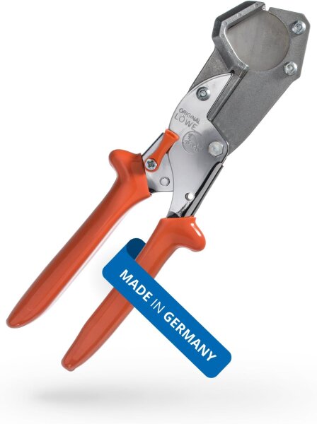 LÖWE 5.504 Professional Hose Shears, Triangular Blade, Industrial Shears, Precise Cut for Pipes, Hoses, Fuel Lines, Metal