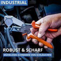 LÖWE 5.504 Professional Hose Shears, Triangular Blade, Industrial Shears, Precise Cut for Pipes, Hoses, Fuel Lines, Metal