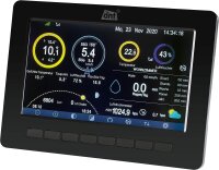 dnt WeatherScreen PRO DNT000008, WLAN-Wetterstation mit Datenlogger, App-Steuerung, Raumklima-Überwachung, Schwarz/Weiß