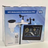 dnt WeatherScreen PRO DNT000008, WLAN-Wetterstation mit Datenlogger, App-Steuerung, Raumklima-Überwachung, Schwarz/Weiß