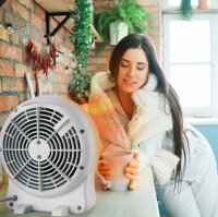 SOGO SS-18306 Heizlüfter, 2000W, kompakt, energiesparend, schnelle Wärme, rund, weiß