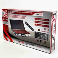 Holzmann OFS50 router bit set, 50-piece, 8mm shank, for wood, various router bit shapes