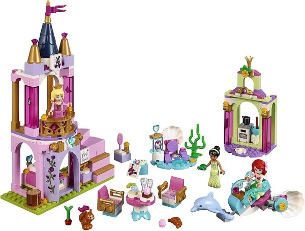 LEGO 6250996 / 41162 Disney Princess Royal Celebration Playset, Ariel, Aurora & Tiana, 3 Mini Dolls, Multicolor