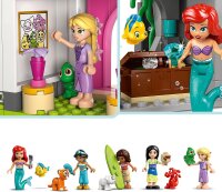 LEGO Disney Princess 43267 Schloss-Set, detailreich, inkl. Arielle, Rapunzel, Mulan, Jasmin, Vaiana Figuren, Spielzeug ab 6 Jahren