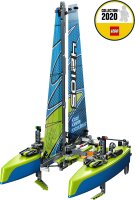 LEGO 42105 Technic Katamaran – Technic-Bausatz, detailgetreues Katamaran-Modell mit beweglichen Rudern und Technikfunktionen