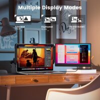 domyfan 14" Tragbarer Monitor, 1080P FHD, Dual-Screen-Erweiterung, HDMI/USB-A/Type-C, kompatibel mit Windows/Mac/Android/Xbox/Switch/PS5