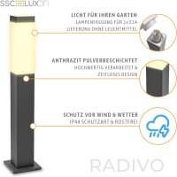 SSC-LUXon DRADO path light, set of 4, anthracite, E14 socket, IP44, outdoor bollard light with base