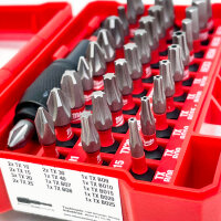 Milwaukee Shockwave 32-piece bit set, compact box, 1/4" hex drive, for impact wrenches, durable bits, model 4932464240