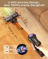 V15 Cordless Vacuum Cleaner, 35 kPa, Removable Battery, 35 Min Runtime, 6-in-1, Ideal for Pet Hair, Hard Floors & Carpets