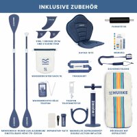 HUIIKE SUP Board, Stand Up Paddle, aufblasbar, Komplettset mit Paddel & Pumpe, rutschfestes Deck, Tragetasche, für Anfänger & Fortgeschrittene