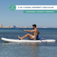 HUIIKE SUP Board, Stand Up Paddle, aufblasbar, Komplettset mit Paddel & Pumpe, rutschfestes Deck, Tragetasche, für Anfänger & Fortgeschrittene