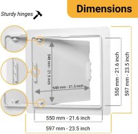 Proxinova inspection hatch 55x55 cm, ABS plastic, adjustable, flush-mounted, for drywall, fuse box, chimney, cables, pipes
