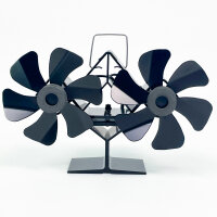 Double-headed stove fan, fireplace fan, 80-250°C,...