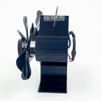 Double-headed stove fan, fireplace fan, 80-250°C, cordless, quiet, automatic temperature control, for wood stoves and fireplaces