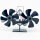 Double-headed stove fan, fireplace fan, 80-250°C, cordless, quiet, automatic temperature control, for wood stoves and fireplaces