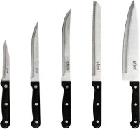 five simply smart knife block 151170, 11-piece, with scissor sharpener, stainless steel knives, non-slip block, kitchen knife set