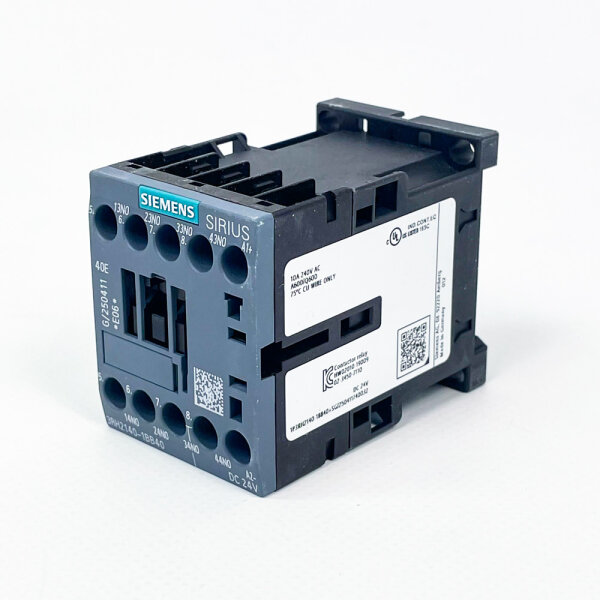Siemens SIRIUS 3RH2140-1BB40 Hilfsschütz S00, 4 Schließer, 6A, 24V DC, kompakt, zuverlässige Steuerung
